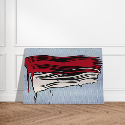 RED AND WHITE BRUSHSTROKES 1965 - Roy Lichtenstein Brushed Aluminum Print - 70x100 cm / 28x40 inches | Roy Lichtenstein Aluminum Print | Roy Lichtenstein Prints