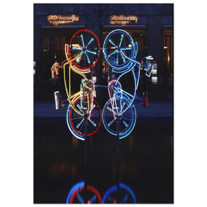 RIDING BIKES 1998 - Robert Rauschenberg Brushed Aluminum Print - 70x100 cm / 28x40 inches | Robert Rauschenberg Aluminum Print | Robert Rauschenberg Prints