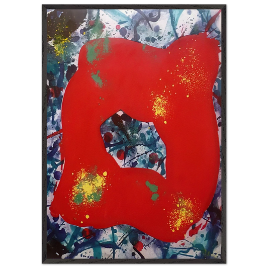 Untitled  SFE 071  - Sam Francis 70x100 cm / 28x40 inches Framed Art Print – Black Wooden Frame