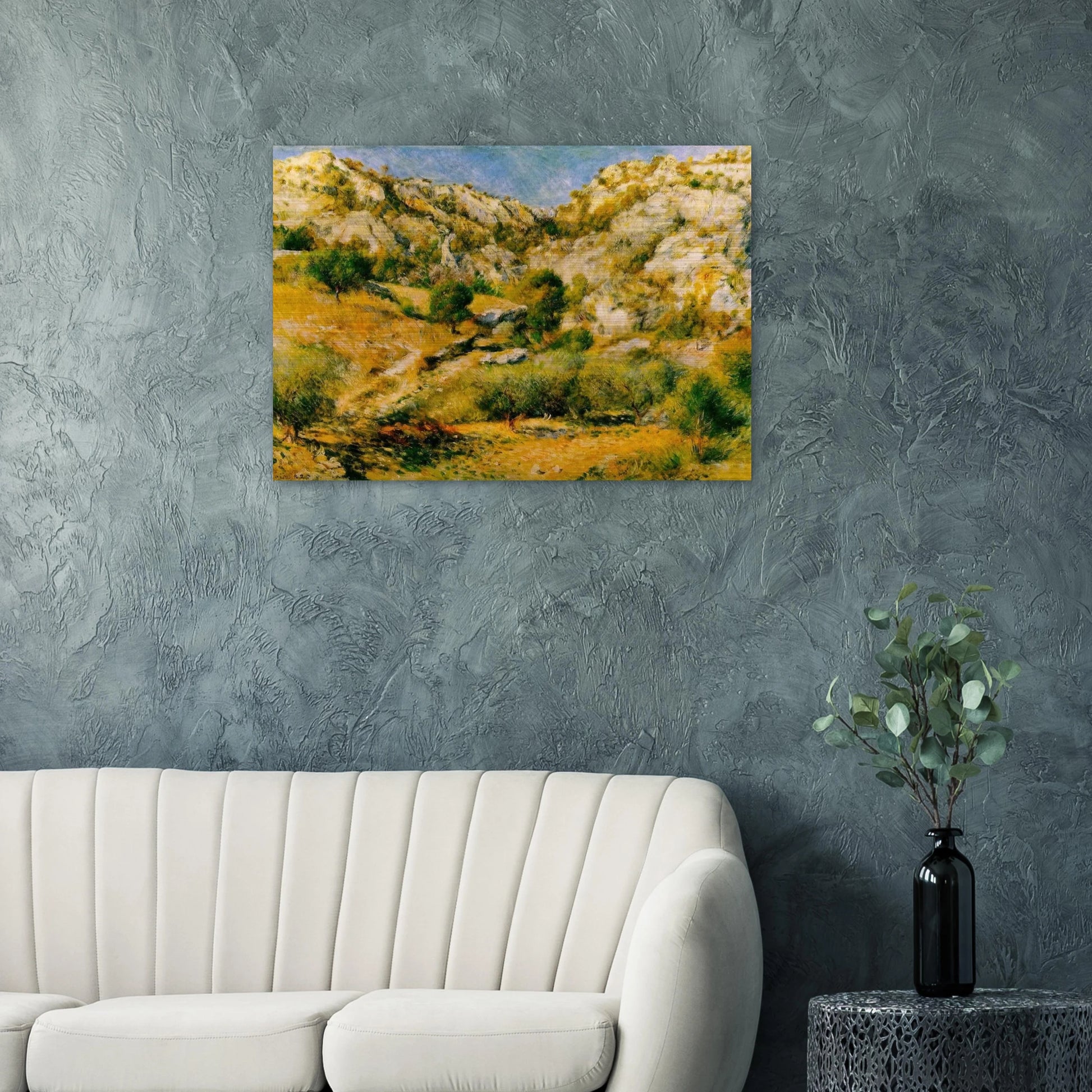 Rocky Craggs at l'Estaque - Pierre-Auguste Renoir Brushed Aluminum Print - 70x100 cm / 28x40 inches | Pierre-Auguste Renoir Aluminum Print | Pierre-Auguste Renoir Prints