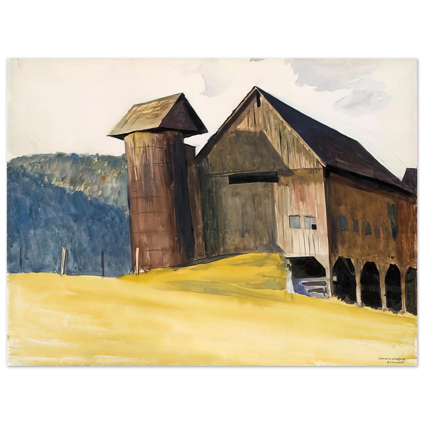 Edward Hopper - Barn and Silo, Vermont Fine Art Poster