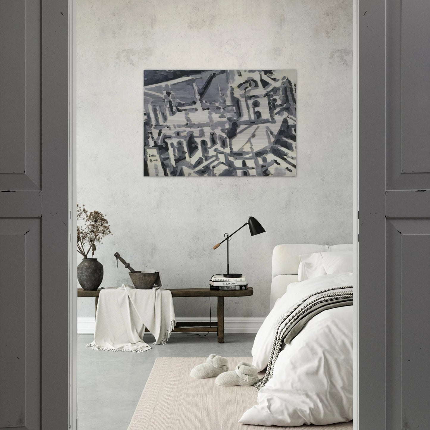 TOWNSCAPE M9 1968 - Gerhard Richter Brushed Aluminum Print - 70x100 cm / 28x40 inches | Gerhard Richter Aluminum Print | Gerhard Richter Prints