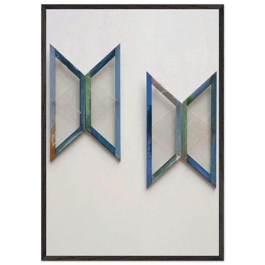 Quattro trapezi azzurri - 1978 - Carla Accardi 70x100 cm / 28x40 inches Framed Art Print – Black Wooden Frame
