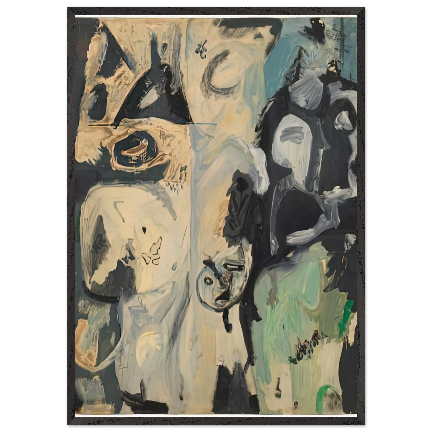 Untitled 1950- - Helen Frankenthaler 70x100 cm / 28x40 inches Framed Art Print – Black Wooden Frame