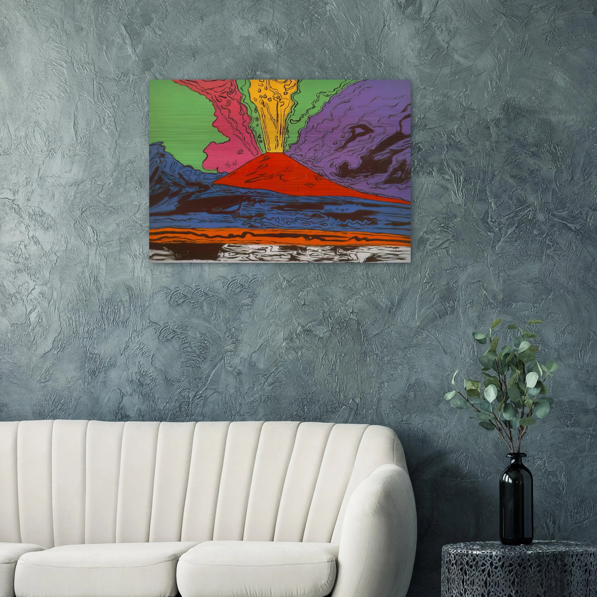 Vesuvius - Andy Warhol Brushed Aluminum Print - 70x100 cm / 28x40 inches | Andy Warhol Aluminum Print | Andy Warhol Prints