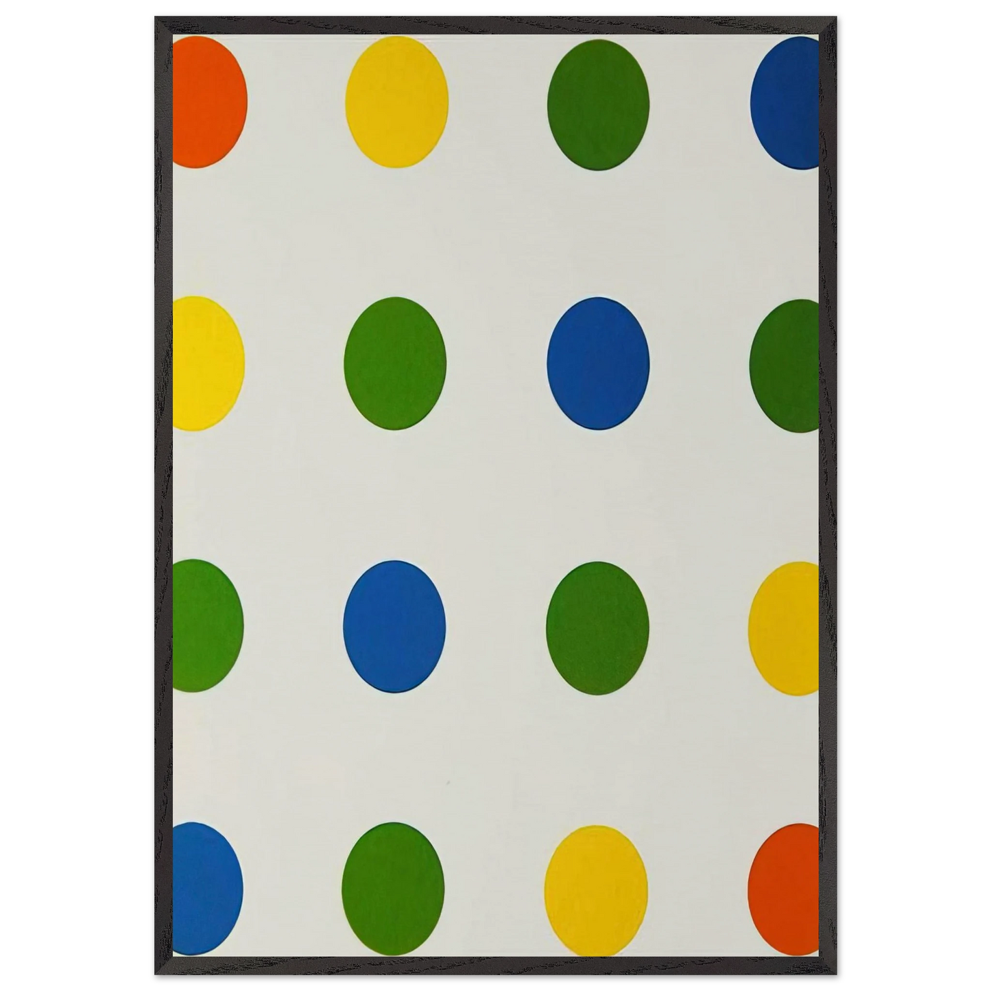 Bleu-Vert-Jaune-Orange - 1954 - Francois Morellet 70x100 cm / 28x40 inches Framed Art Print – Black Wooden Frame