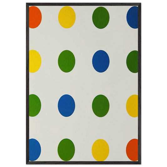 Bleu-Vert-Jaune-Orange - 1954 - Francois Morellet 70x100 cm / 28x40 inches Framed Art Print – Black Wooden Frame