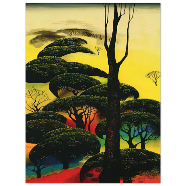 Eyvind Earle - Climbing Oaks  75x100 cm / 30x40inches Fine Art Poster