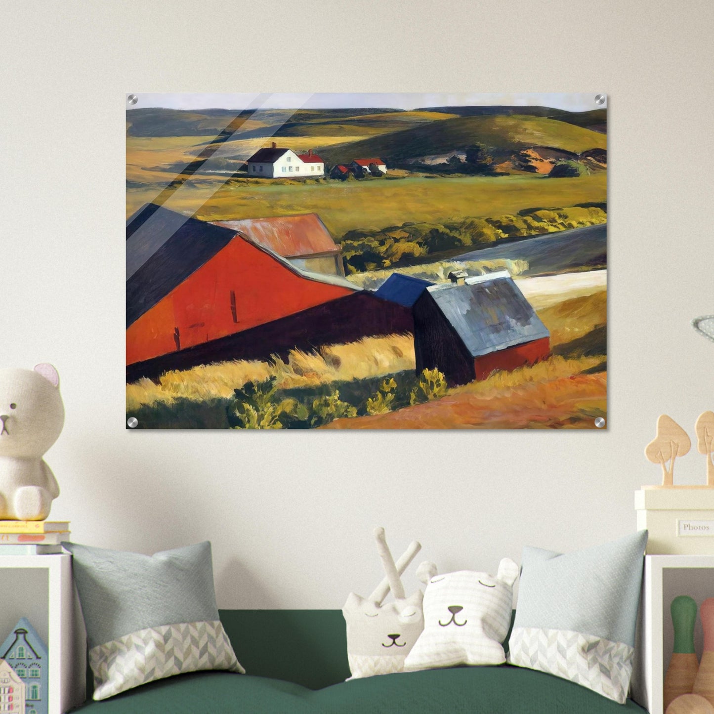 Cobbs Barns and Distant Houses - Edward Hopper Acrylic Print - 70x100 cm / 28x40″ inches