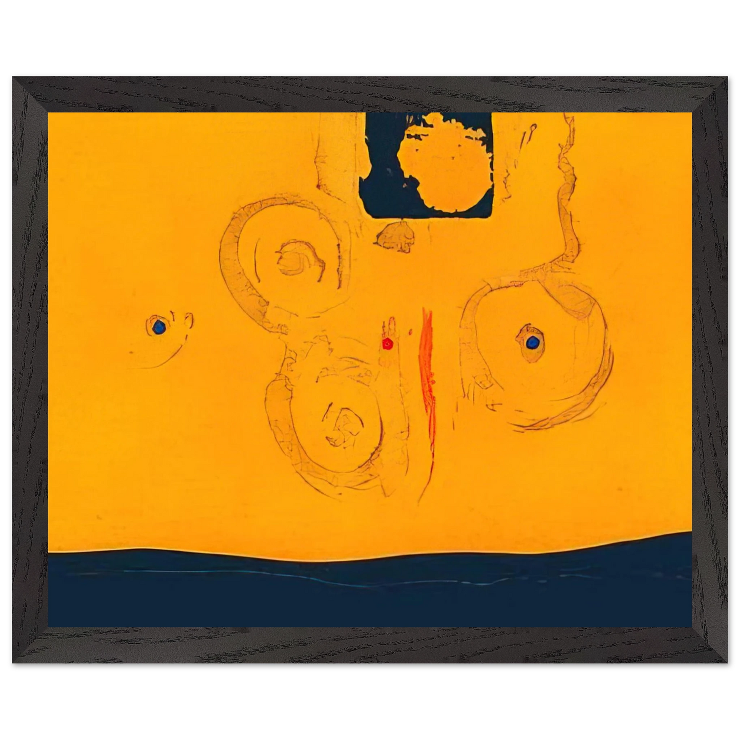 Helen Frankenthaler - Plaza Real - 1988 Wall art - 45x60 cm / 18x24 inches - Premium Wooden Framed Poster With Fine Art Paper-canvas - Wood frame
