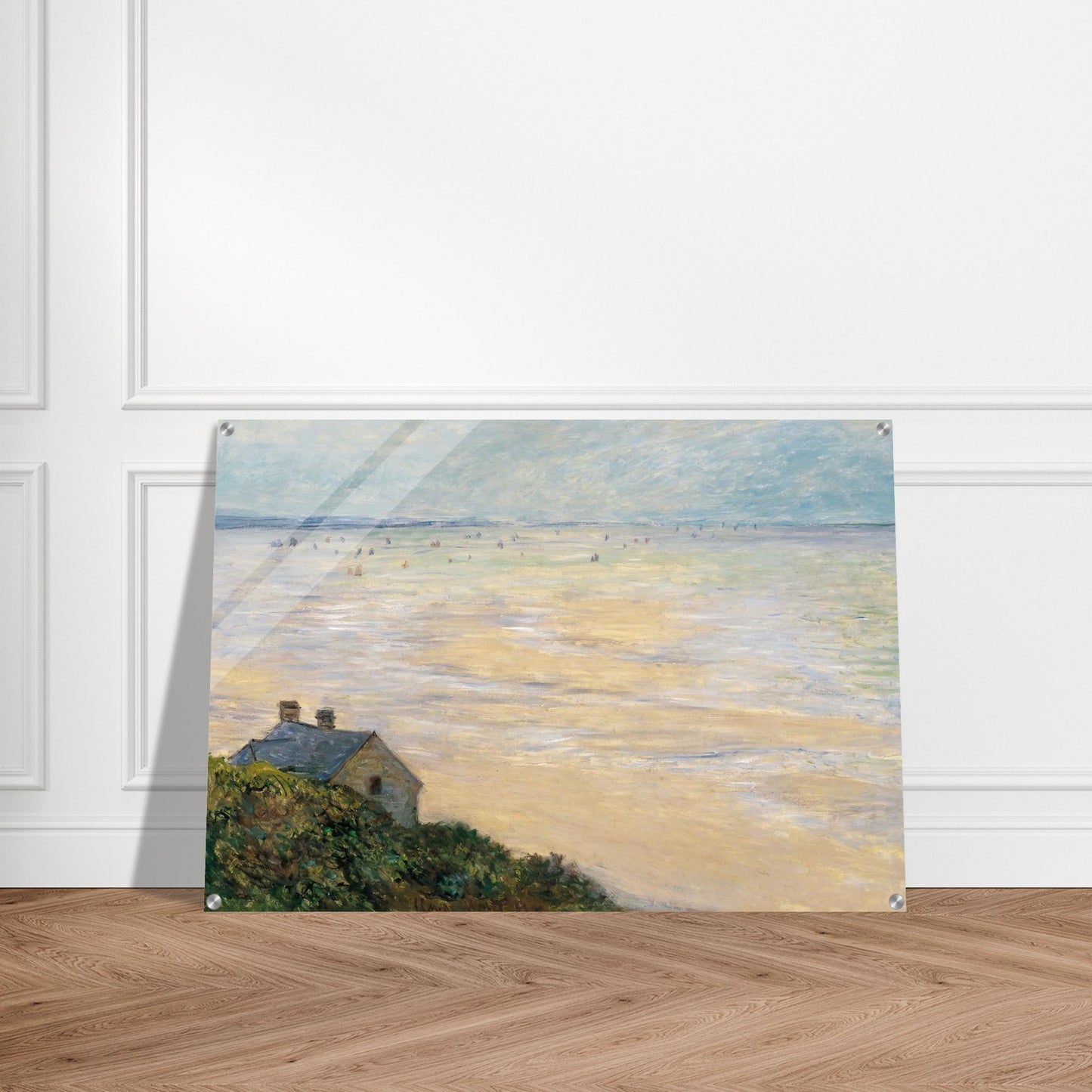 The Hut at Trouville, Low Tide - claude monet Acrylic Print - 70x100 cm / 28x40″ inches | claude monet Wall Art | claude monet Prints