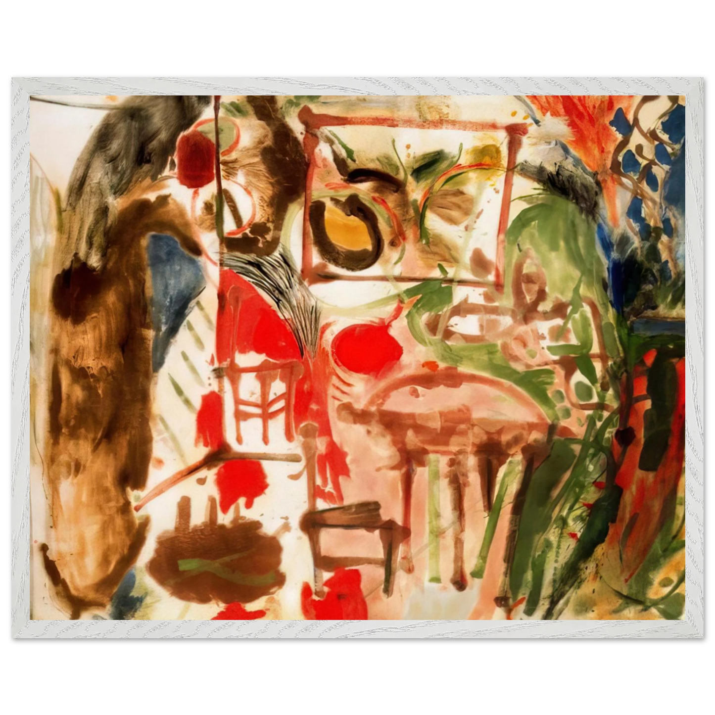 Helen Frankenthaler - Interior - 1957 Wall art - A1 (59.4 x 84.1  cm) - Premium Wooden Framed Poster With Fine Art Paper-canvas - Black frame
