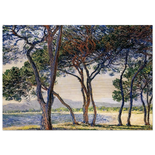 Trees by the Seashore at Antibes - claude monet Brushed Aluminum Print - 70x100 cm / 28x40 inches | claude monet Aluminum Print | claude monet Prints