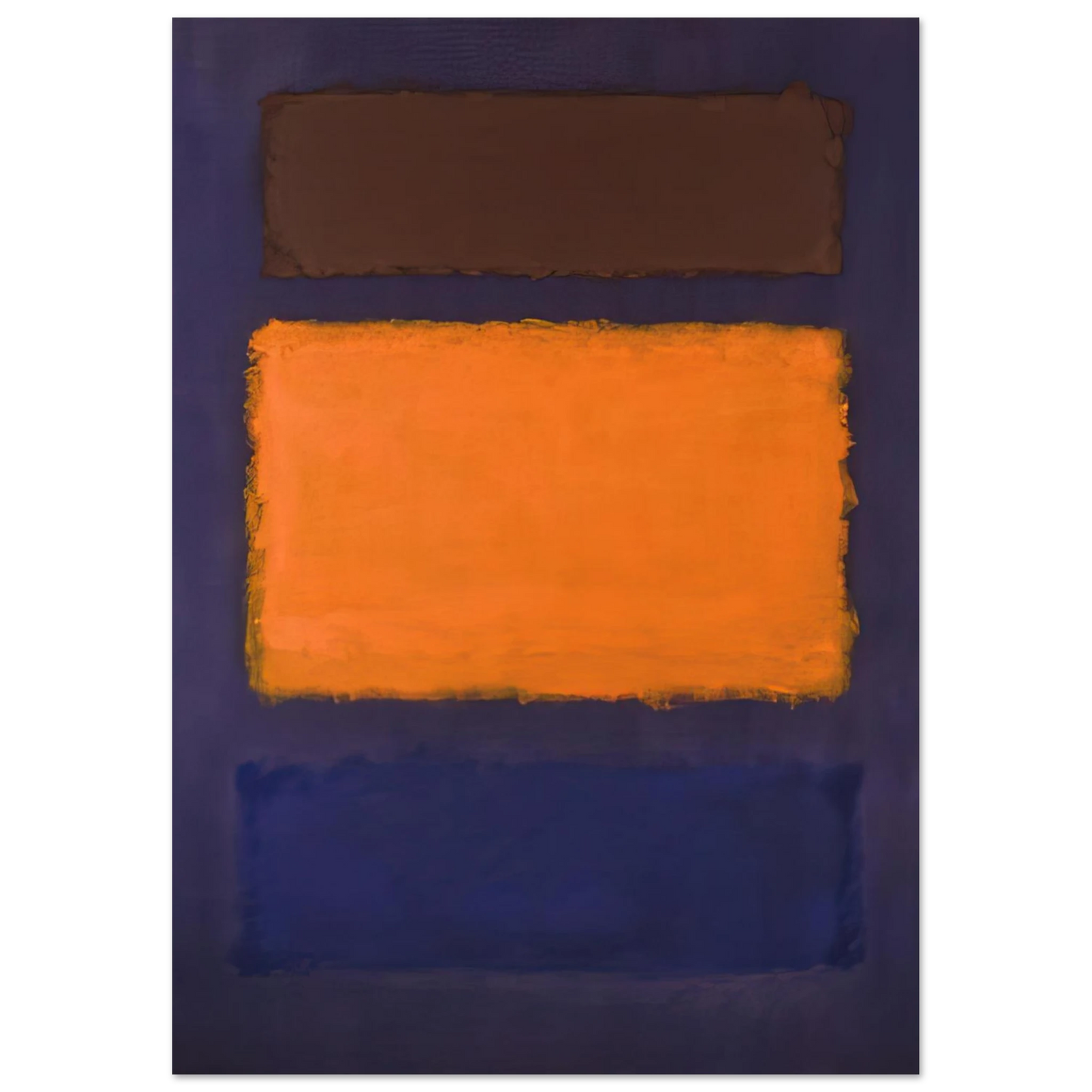 Mark Rothko - Brown, Orange, Blue on Maroon - c.1963  United States Wall Art - 21x29.7 cm / 8x12" - Premium Wooden Framed Poster With Fine Art Paper-canvas - Black frame