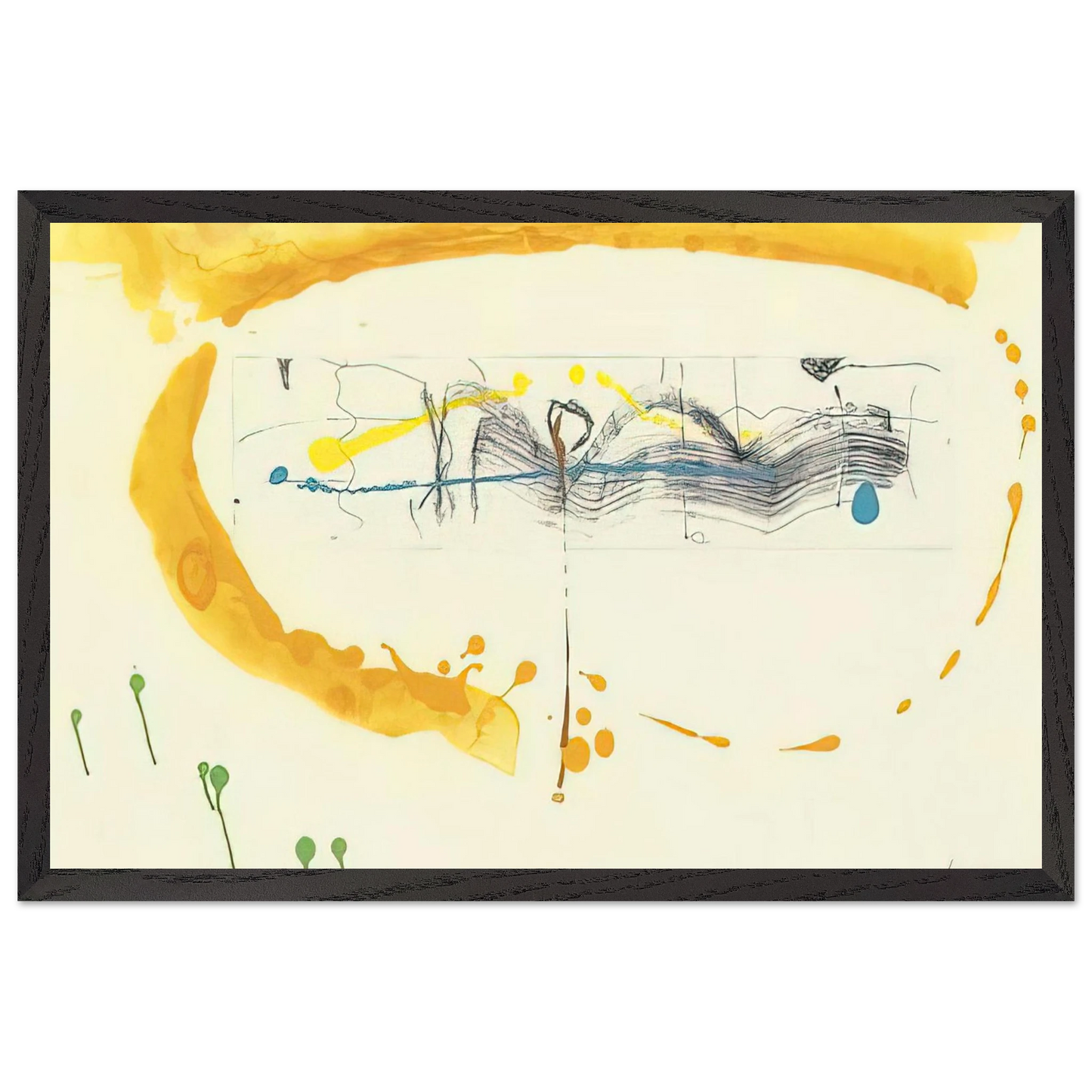 Helen Frankenthaler - Making Music - 2000 Wall art - 27x35 cm / 11x14 inches - Premium Wooden Framed Poster With Fine Art Paper-canvas - Wood frame