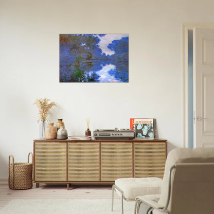 Morning on the Seine, Clear Weather 02 - claude monet Brushed Aluminum Print - 70x100 cm / 28x40 inches | claude monet Aluminum Print | claude monet Prints