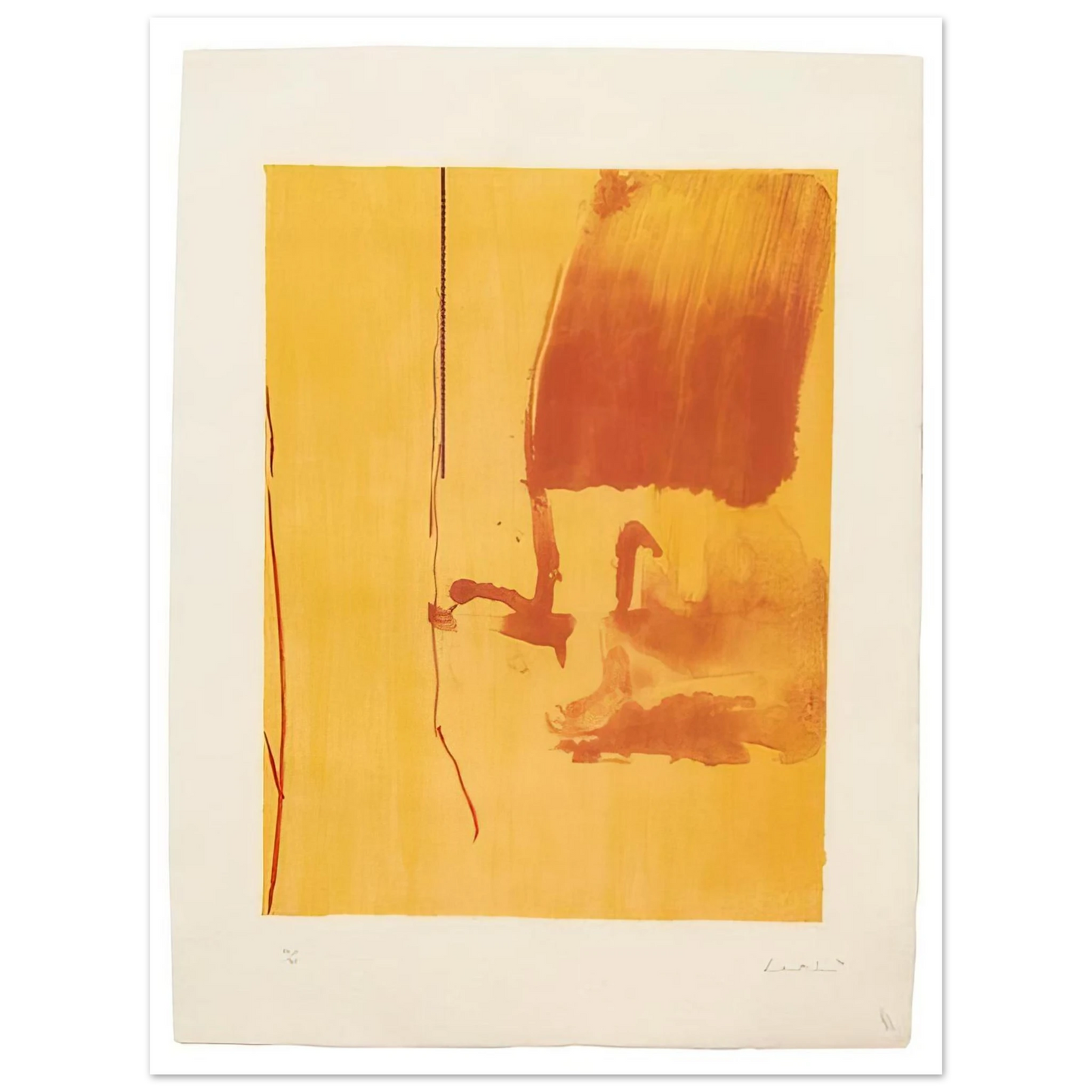 Helen Frankenthaler - Harvest - 1976 Wall art - 13x18 cm / 5x7 inches - Premium Wooden Framed Poster With Fine Art Paper-canvas - White frame