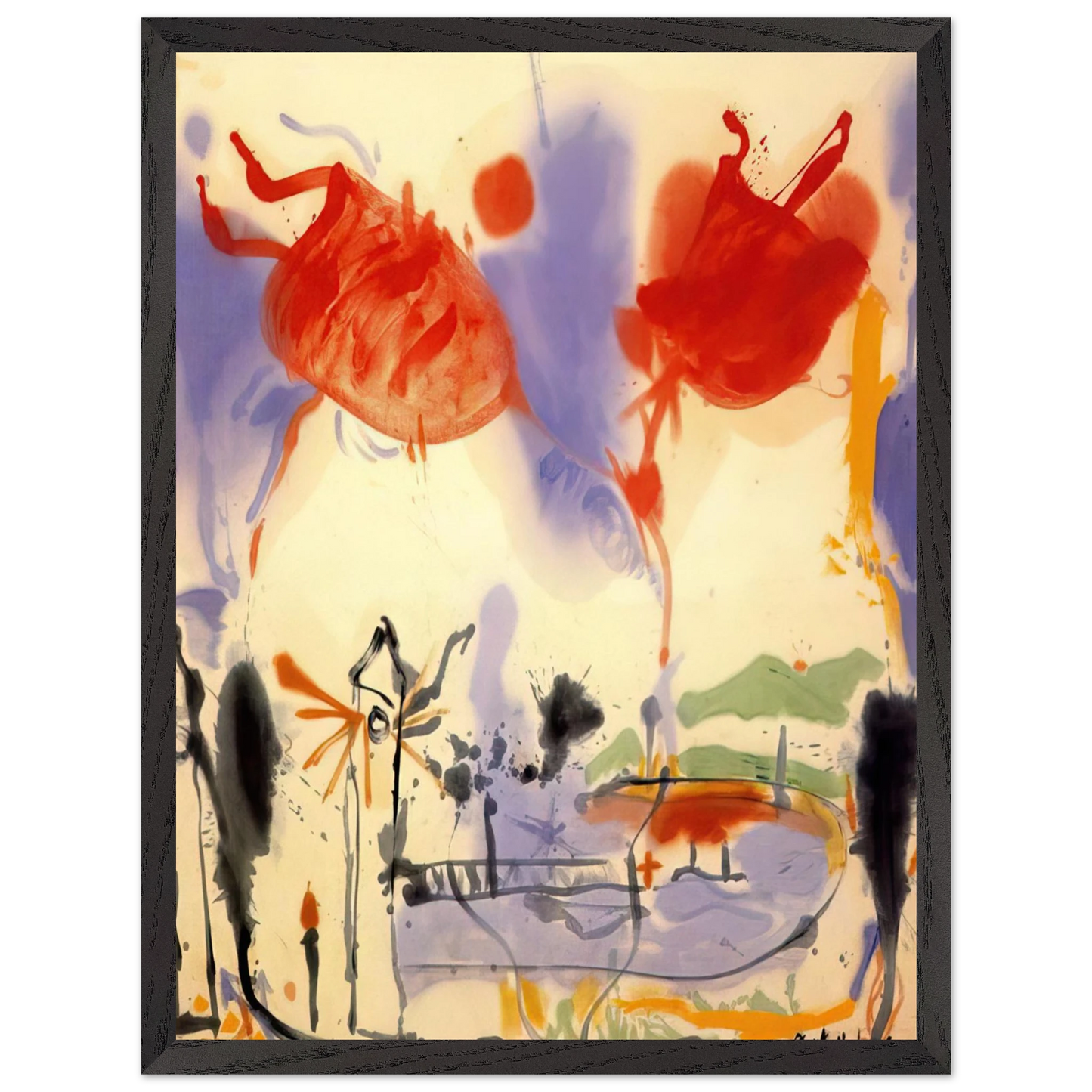 Helen Frankenthaler - Round Trip - 1957 Wall art - A2 (42 x 59.4  cm) - Fine Art Poster-canvas - -