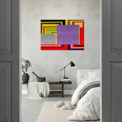 Cartoon Network - 1997 - Peter Halley Brushed Aluminum Print - 70x100 cm / 28x40 inches | Peter Halley Aluminum Print | Peter Halley Prints