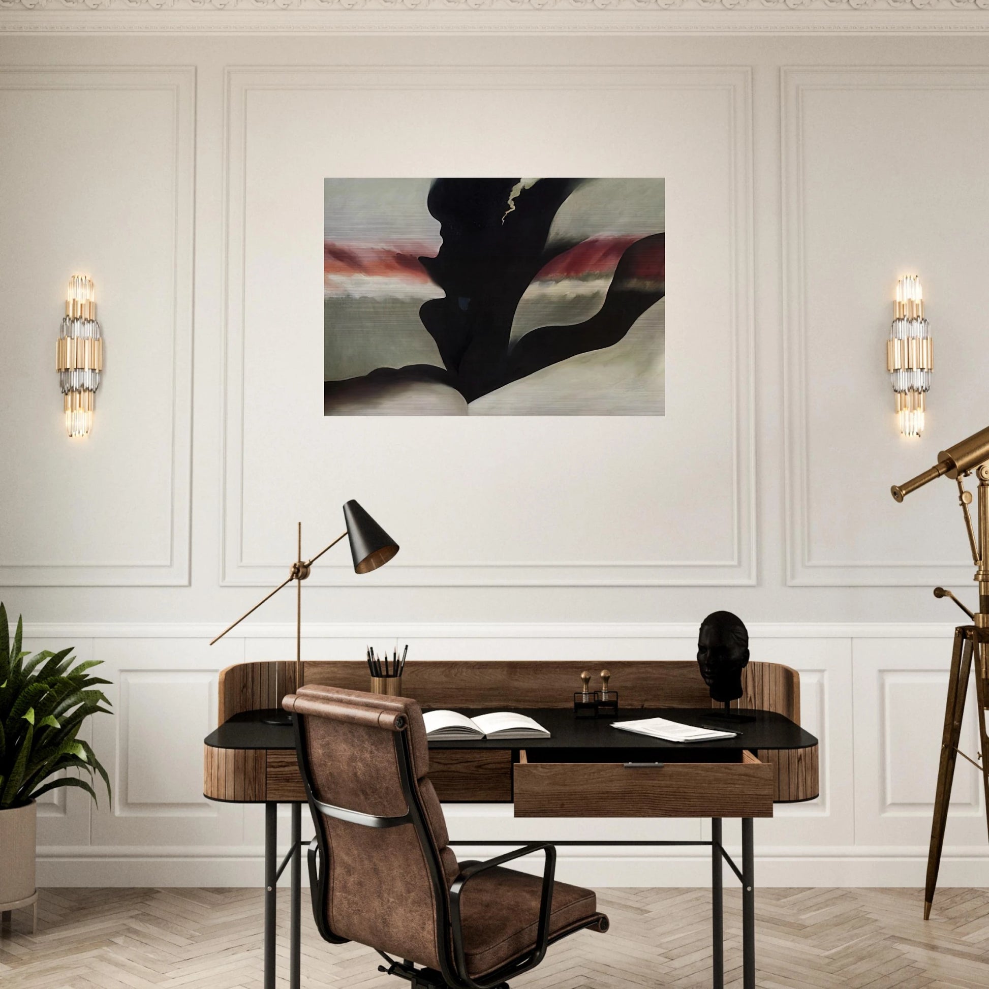 Black Place Green - Georgia O'Keeffe Brushed Aluminum Print - 70x100 cm / 28x40 inches | Georgia O'Keeffe Aluminum Print | Georgia O'Keeffe Prints