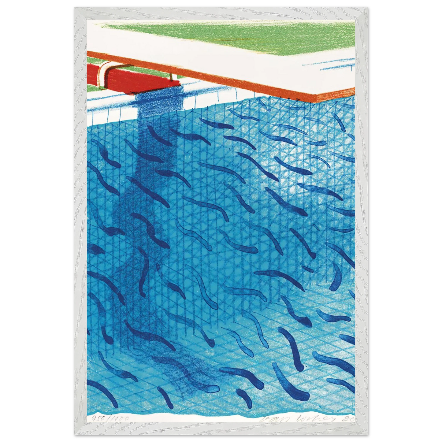 David Hockney - David Hockney Wall art - 60x80 cm / 24x32 inches - Premium Wooden Framed Poster With Fine Art Paper-canvas - White frame