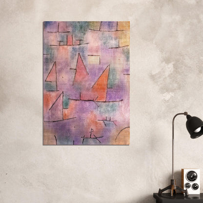 HARBOUR WITH SAILING SHIPS 1937 - Paul Klee Brushed Aluminum Print - 70x100 cm / 28x40 inches | Paul Klee Aluminum Print | Paul Klee Prints