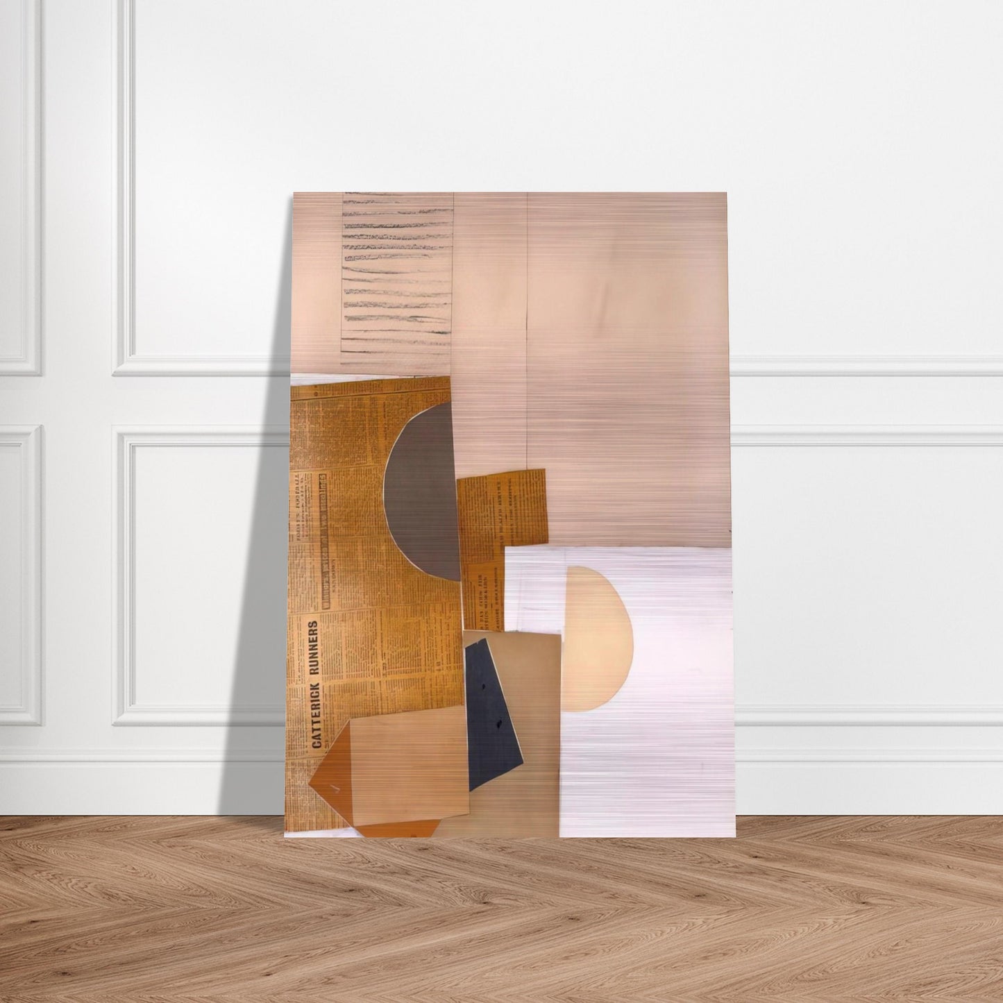 Abstract in White, Grey and Ochre - 1949 - Victor Pasmore Brushed Aluminum Print - 70x100 cm / 28x40 inches | Victor Pasmore Aluminum Print | Victor Pasmore Prints