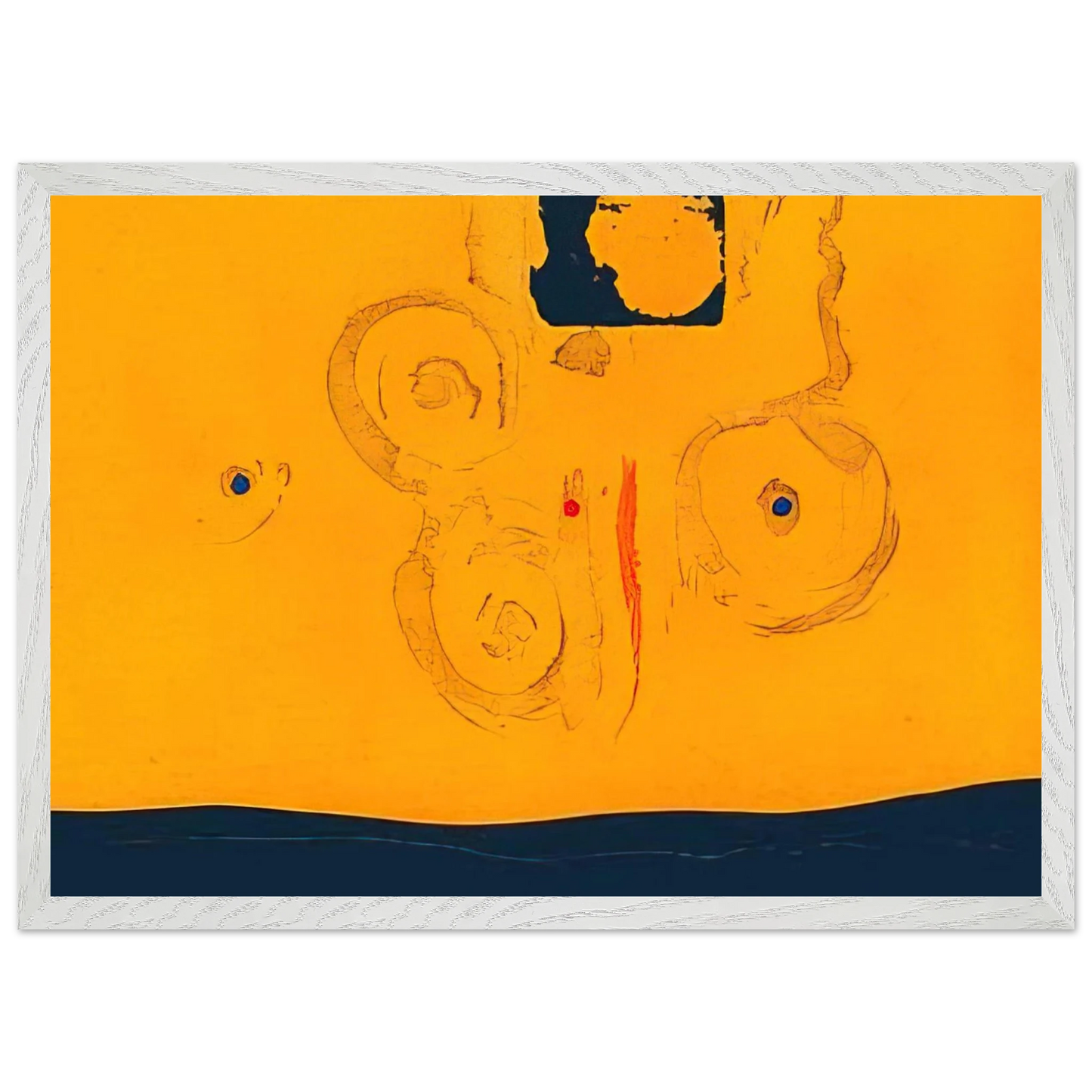 Helen Frankenthaler - Plaza Real - 1988 Wall art - 21x29.7 cm / 8x12" - Premium Wooden Framed Poster With Fine Art Paper-canvas - Black frame