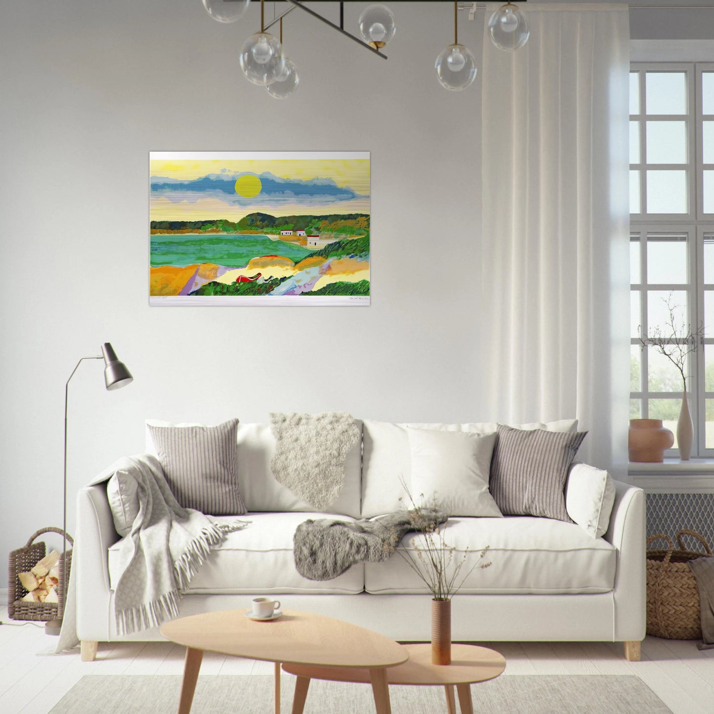 Marinha Com Casas - Post-Impressionism - Aldemir Martins Brushed Aluminum Print - 70x100 cm / 28x40 inches | Aldemir Martins Aluminum Print | Aldemir Martins Prints