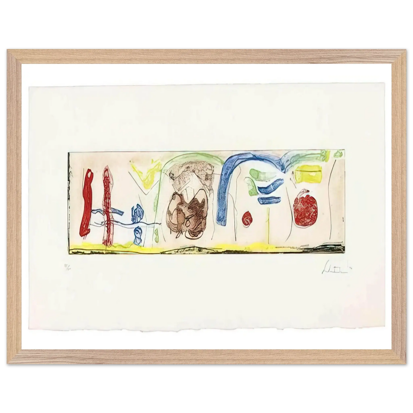 Helen Frankenthaler - Bridges - 1996 Wall art - 40x50 cm / 16x20 Inches - Premium Wooden Framed Poster With Fine Art Paper - Wood frame