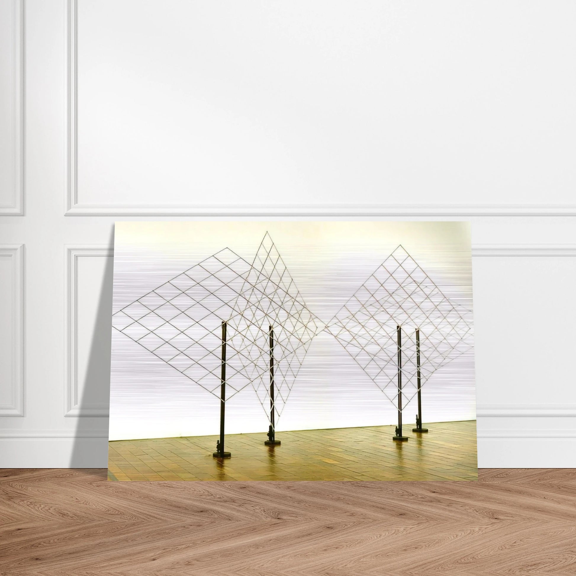 4 Self-distorting Grids - 1965 - Francois Morellet Brushed Aluminum Print - 70x100 cm / 28x40 inches | Francois Morellet Aluminum Print | Francois Morellet Prints