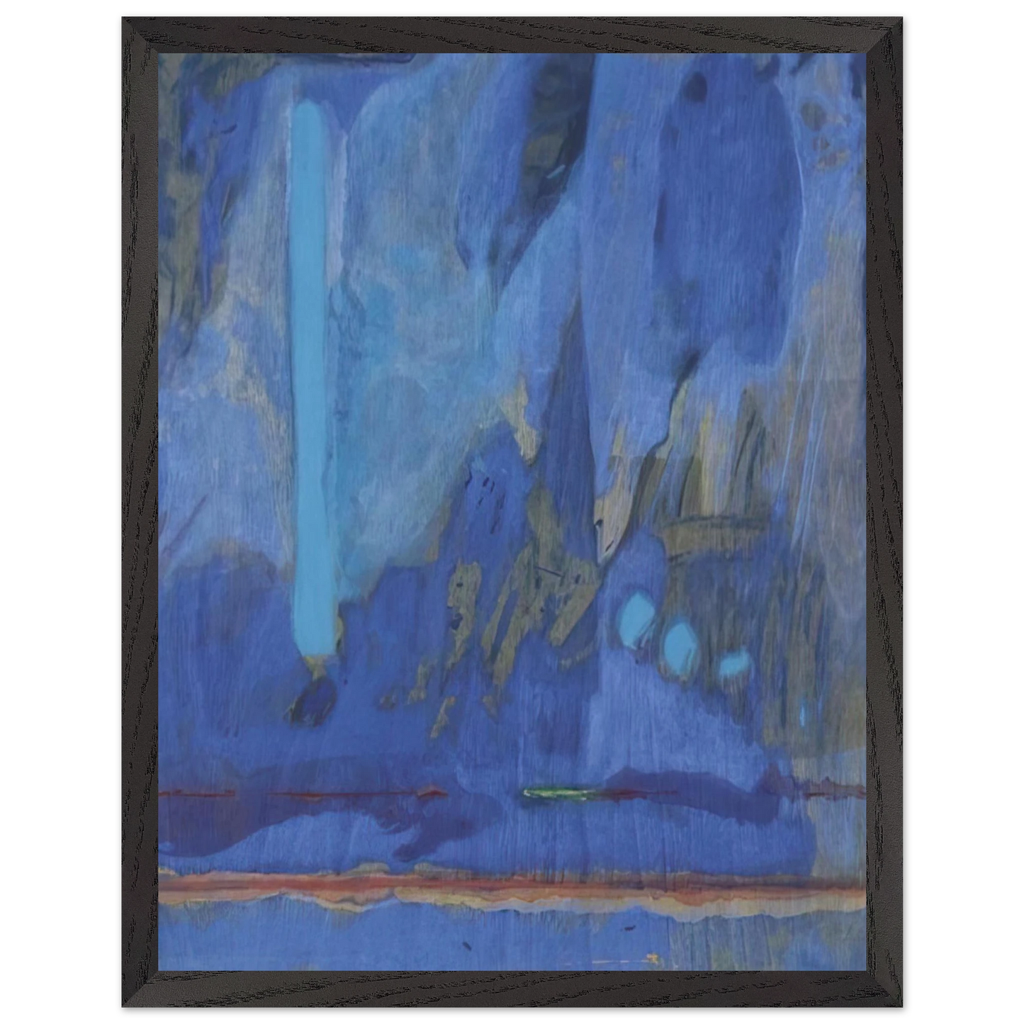 Helen Frankenthaler - Tales of Genji III - 1998 Wall art - 21x29.7 cm / 8x12" - Premium Wooden Framed Poster With Fine Art Paper-canvas - White frame