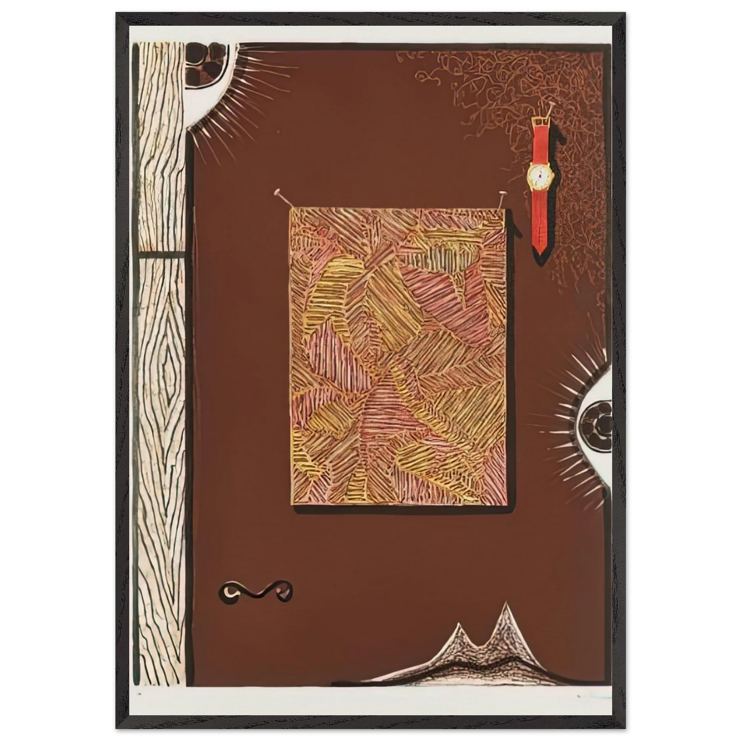 FACE WITH WATCH 1996 - Jasper Johns 70x100 cm / 28x40 inches Framed Art Print – Black Wooden Frame