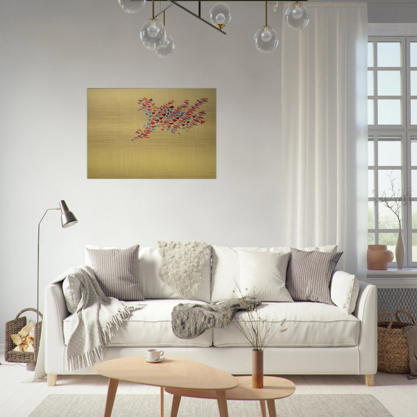 Colors on Pale Yellow - 1975 - Robert Goodnough Brushed Aluminum Print - 70x100 cm / 28x40 inches | Robert Goodnough Aluminum Print | Robert Goodnough Prints