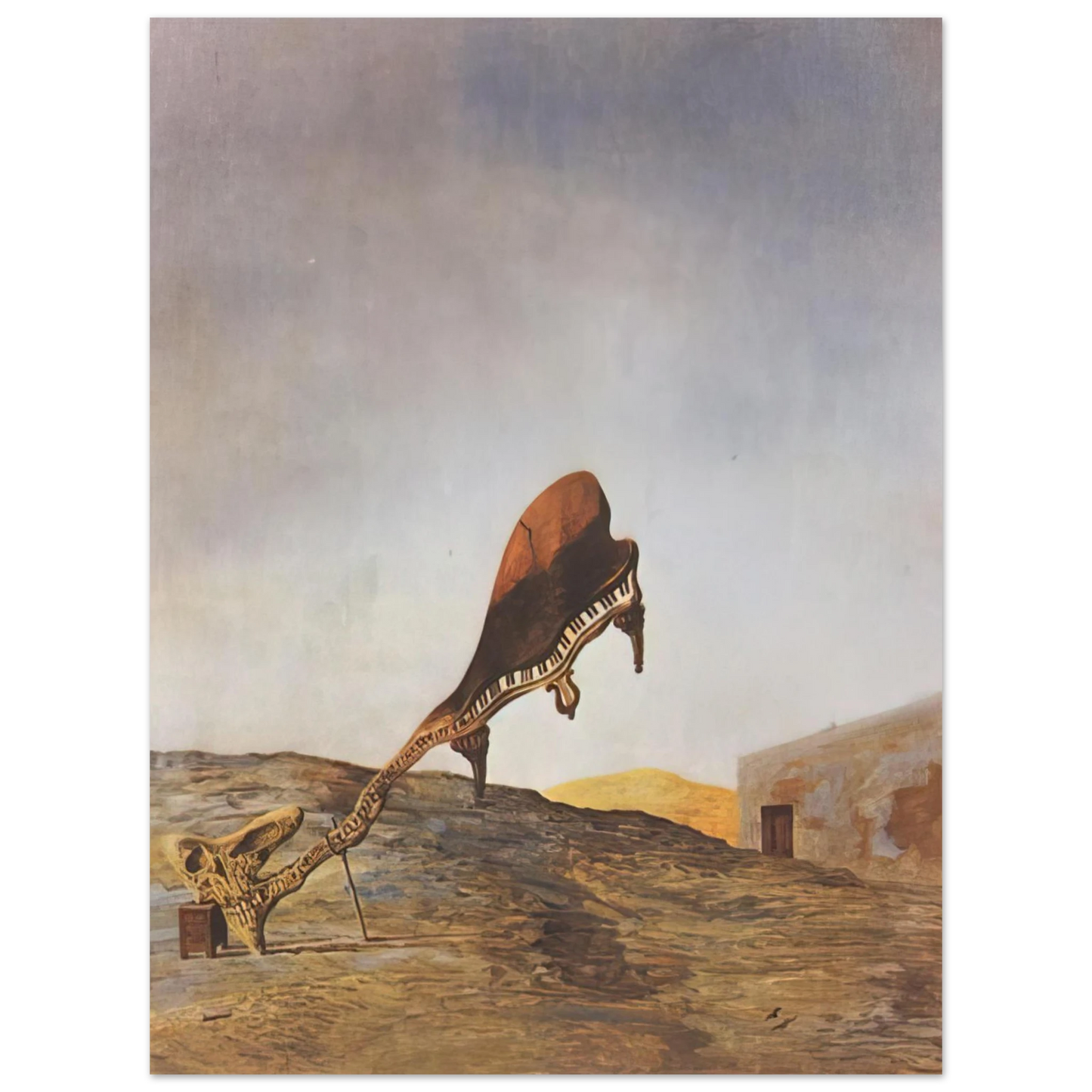 Salvador Dali - SKULL WITH ITS LYRIC APPENDAGE LEANING ON A BEDSIDE TABLE WHICH SHOULD HAVE THE EXACT 1934  75x100 cm / 30x40inches Fine Art Poster