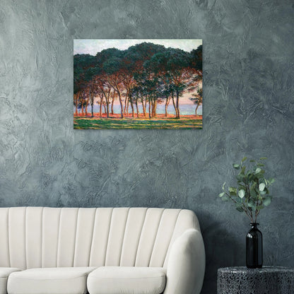 Under the Pine Trees at the End of the Day - claude monet Brushed Aluminum Print - 70x100 cm / 28x40 inches | claude monet Aluminum Print | claude monet Prints