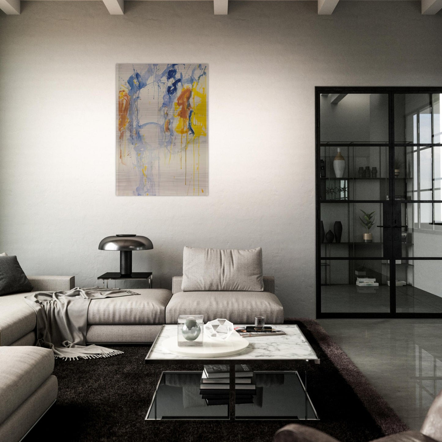 Painting - Sam Francis Brushed Aluminum Print - 70x100 cm / 28x40 inches | Sam Francis Aluminum Print | Sam Francis Prints