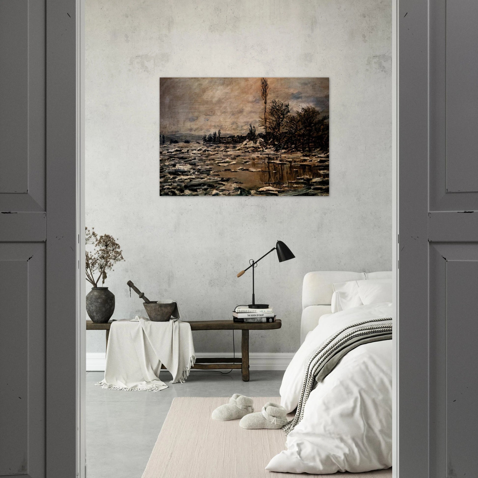 The Break-up of the Ice - claude monet Brushed Aluminum Print - 70x100 cm / 28x40 inches | claude monet Aluminum Print | claude monet Prints