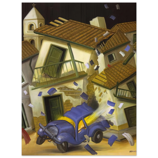 Fernando Botero - CAR BOMB  75x100 cm / 30x40inches Fine Art Poster