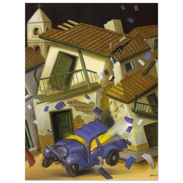 Fernando Botero - CAR BOMB  75x100 cm / 30x40inches Fine Art Poster
