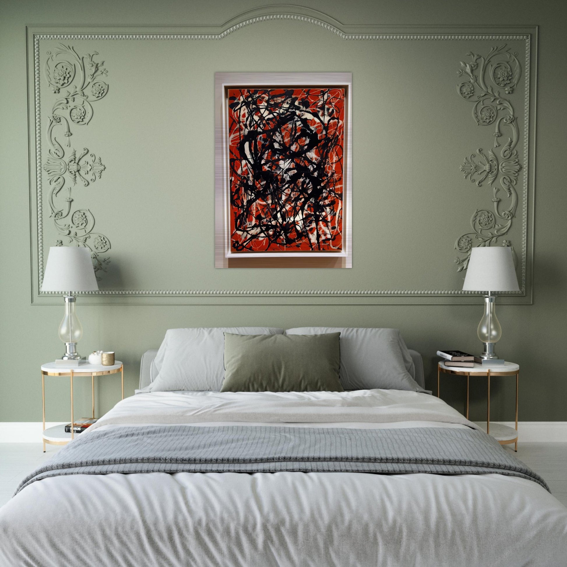 FREE FORM 1946 - Jackson Pollock Brushed Aluminum Print - 70x100 cm / 28x40 inches | Jackson Pollock Aluminum Print | Jackson Pollock Prints