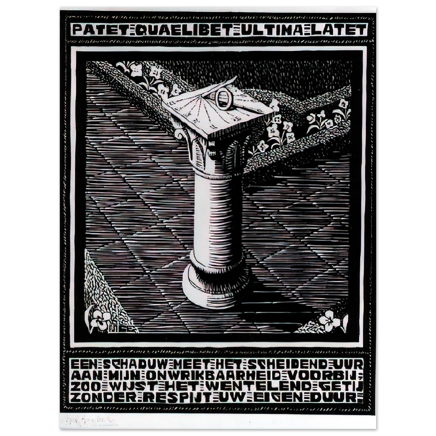 MC Escher - EMBLEMATA SUNDIAL Wall Art - 21x29.7 cm / 8x12" - Fine Art Poster-canvas - -