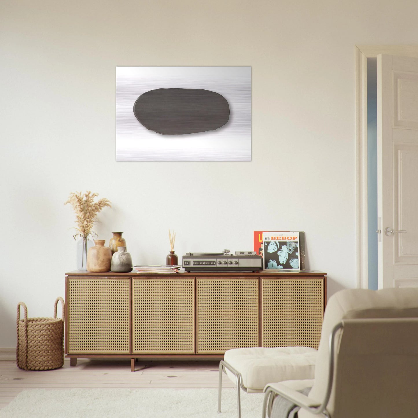 Graue Scheibe - 1970 - Blinky Palermo Brushed Aluminum Print - 70x100 cm / 28x40 inches | Blinky Palermo Aluminum Print | Blinky Palermo Prints