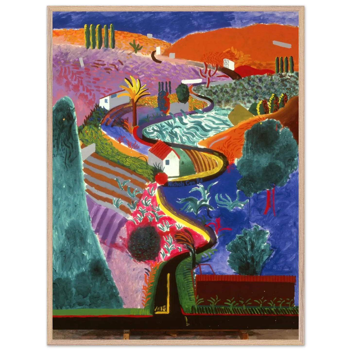 David Hockney - David Hockney Wall art - 28x43  cm / XL (11x17 inches) - Premium Wooden Framed Poster With Fine Art Paper - Black frame