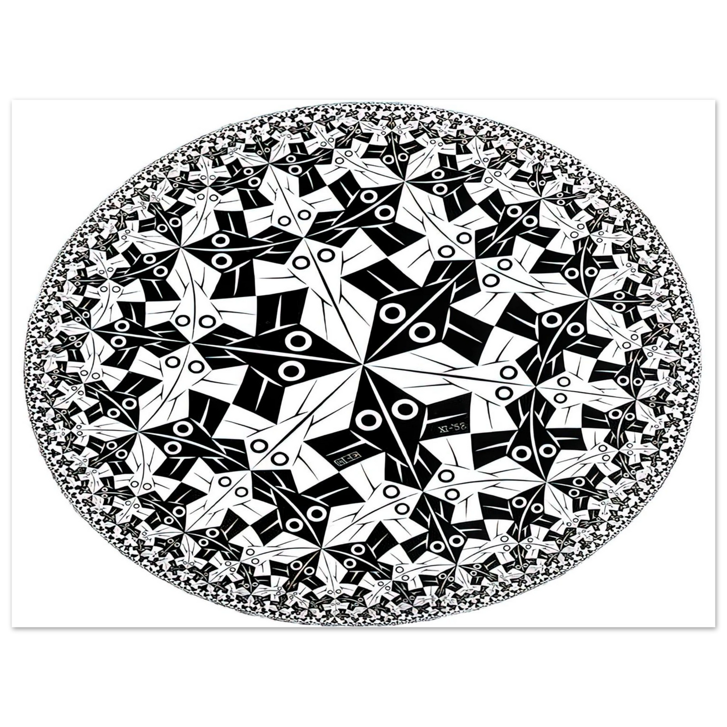 MC Escher - CIRCLE LIMIT I Wall Art - 21x29.7 cm / 8x12" - Fine Art Poster-canvas - -