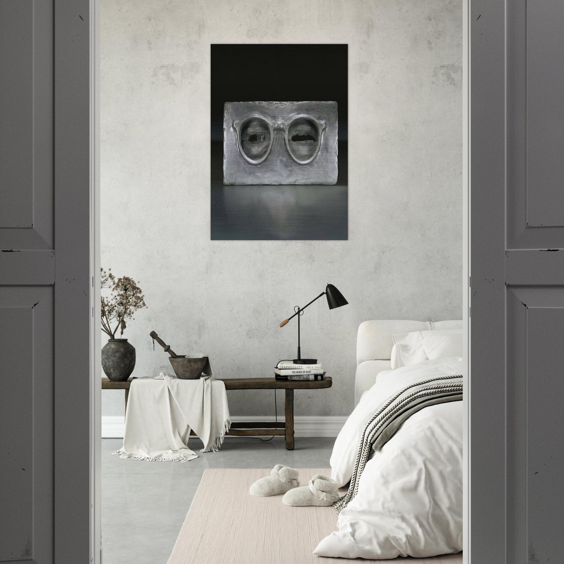 THE CRITIC SEES - Jasper Johns Brushed Aluminum Print - 70x100 cm / 28x40 inches | Jasper Johns Aluminum Print | Jasper Johns Prints
