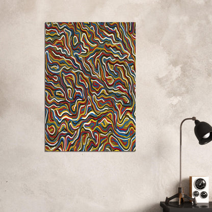 Squiggly Brushstrokes Olive - Sol LeWitt Brushed Aluminum Print - 70x100 cm / 28x40 inches | Sol LeWitt Aluminum Print | Sol LeWitt Prints