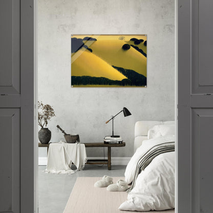Golden Hills - Eyvind Earle Acrylic Print - 70x100 cm / 28x40″ inches