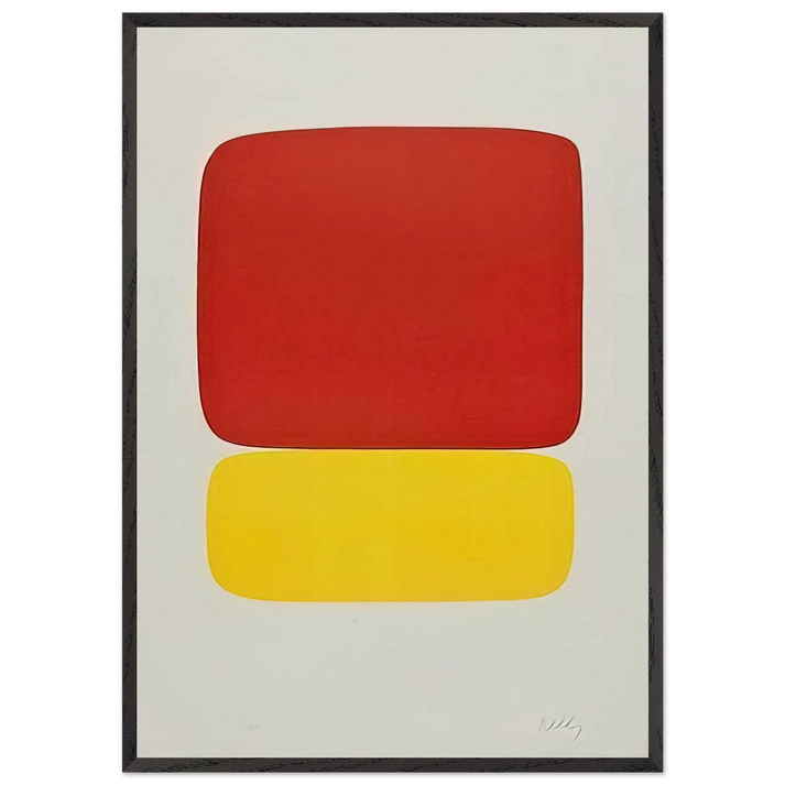 Red over Yellow - Ellsworth Kelly 70x100 cm / 28x40 inches Framed Art Print – Black Wooden Frame
