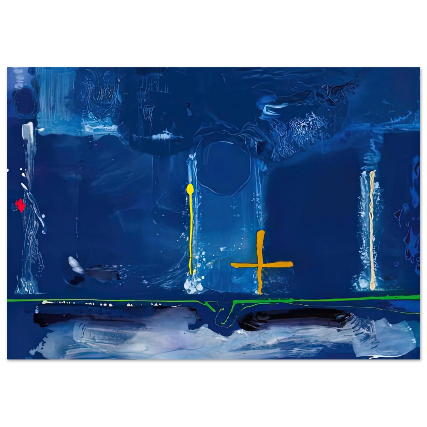 Helen Frankenthaler - Sister Sky, 1991- Wall Art - 30x40 cm / 12x16 inches - Premium Wooden Framed Poster With Fine Art Paper-canvas - White frame